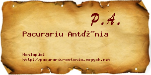 Pacurariu Antónia névjegykártya